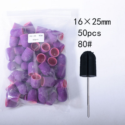 50Ppc/Set Narančasti čepovi za brušenje noktiju s gumenim svrdlom za nokte Električni brus za čišćenje noktiju Rotirajući brus za gel lak Pribor Alati