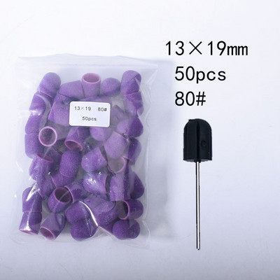 50Ppc/Set Narančasti čepovi za brušenje noktiju s gumenim svrdlom za nokte Električni brus za čišćenje noktiju Rotirajući brus za gel lak Pribor Alati