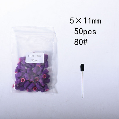 50Ppc/Set Narančasti čepovi za brušenje noktiju s gumenim svrdlom za nokte Električni brus za čišćenje noktiju Rotirajući brus za gel lak Pribor Alati