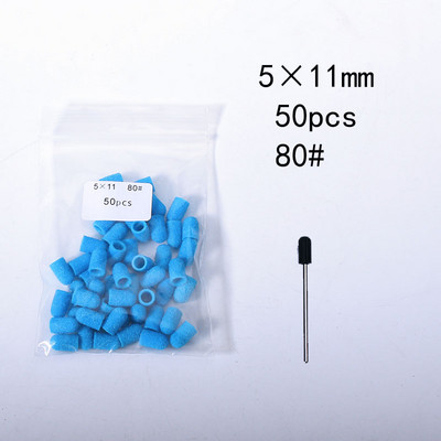 50Ppc/Set Narančasti čepovi za brušenje noktiju s gumenim svrdlom za nokte Električni brus za čišćenje noktiju Rotirajući brus za gel lak Pribor Alati