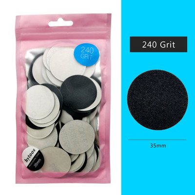 HYTOOS 100db/csomag Cserélhető csiszolópapír 15/20/25/35mm Pedikűr csiszolópapír Körömfúró Kiegészítők Szalon láb bőrkeményítő eszköz