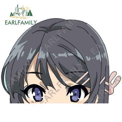 EARLFAMILY 13 cm za Mai Sakurajima Peeker Vodootporna naljepnica Anime RV Auto Naljepnica Motocikl Grafiti Naljepnica Prilagođeni ispis