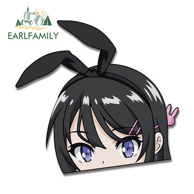 EARLFAMILY 13 cm za Mai Sakurajima Peeker Vodootporna naljepnica Anime RV Auto Naljepnica Motocikl Grafiti Naljepnica Prilagođeni ispis