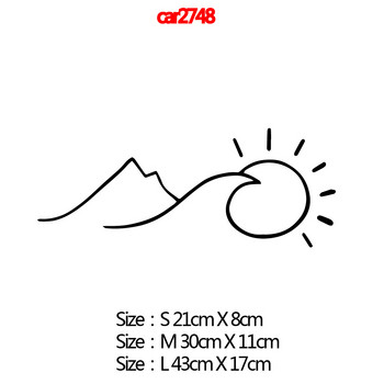 Нов дизайн Планини и слънце Стикери за кола Забавни цветни стикери за кола Автомобилни стикери