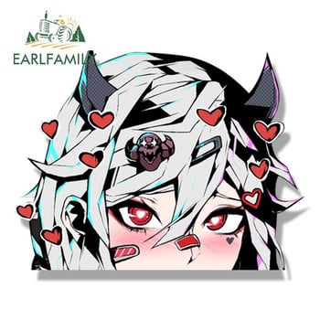 EARLFAMILY Punk Modeus от Helltaker Peeker Cartoon Cartoon Streetwear Decal Waifu Fanart JDM Peek Stickers Автомобилни аксесоари