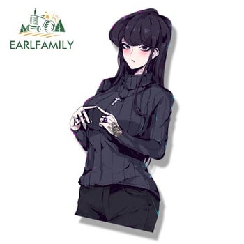 EARLFAMILY Gothic Komi-san Fanart Стикер за кола Аниме Komi Can\'t Communicate Sketch Waifu Decal JDM Cartoon Graffiti Peek Stickers