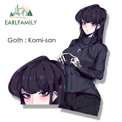 EARLFAMILY Gothic Komi-san Fanart Naljepnica za automobil Anime Komi Can`t Communicate Sketch Waifu Decal JDM Cartoon Graffiti Peek Naljepnice