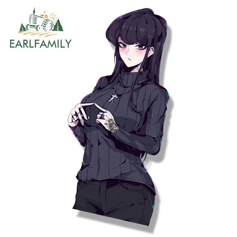 EARLFAMILY Gothic Komi-san Fanart Naljepnica za automobil Anime Komi Can't Communicate Sketch Waifu Decal JDM Cartoon Graffiti Peek Naljepnice