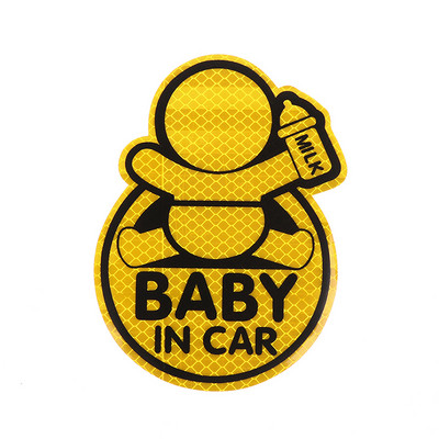 1 db autós személyiség "Baby In Car" Fényvisszaverő baba a fedélzeten Baba az autó ablakában lökhárító dekor matrica vinil matrica aranyos jel