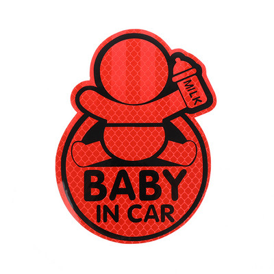1 db autós személyiség "Baby In Car" Fényvisszaverő baba a fedélzeten Baba az autó ablakában lökhárító dekor matrica vinil matrica aranyos jel