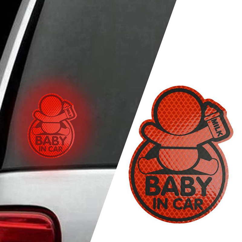 1 db autós személyiség "Baby In Car" Fényvisszaverő baba a fedélzeten Baba az autó ablakában lökhárító dekor matrica vinil matrica aranyos jel