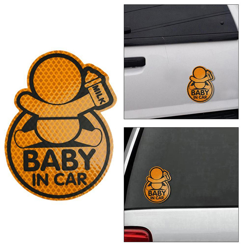 1 db autós személyiség "Baby In Car" Fényvisszaverő baba a fedélzeten Baba az autó ablakában lökhárító dekor matrica vinil matrica aranyos jel