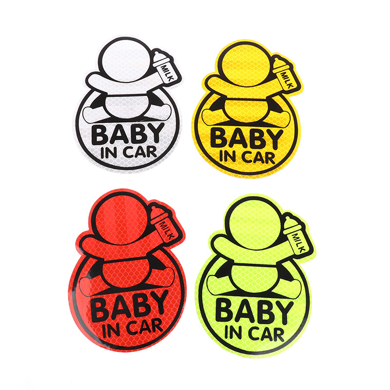 1 db autós személyiség "Baby In Car" Fényvisszaverő baba a fedélzeten Baba az autó ablakában lökhárító dekor matrica vinil matrica aranyos jel
