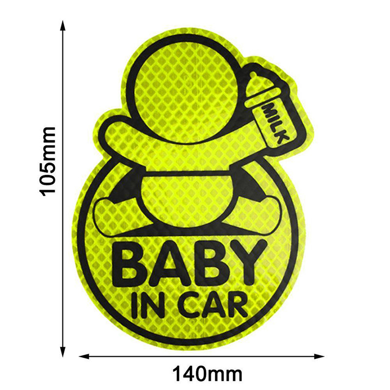 1 db autós személyiség "Baby In Car" Fényvisszaverő baba a fedélzeten Baba az autó ablakában lökhárító dekor matrica vinil matrica aranyos jel