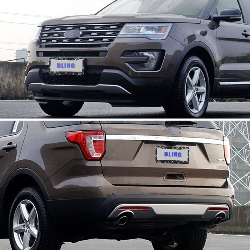 Klasični crni blistavi dijamant premium kristalni okvir za automobilske registarske pločice 2 paketa s poklon kutijom za kamione SAD Kanada Žene Djevojke