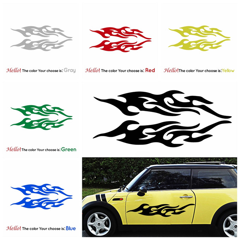 Cool Design stil vatrenog uzorka Naljepnice za automobile Smiješne naljepnice Styling Auto Racing Body Prozori za pokrivanje ogrebotina Dodaci za automobile
