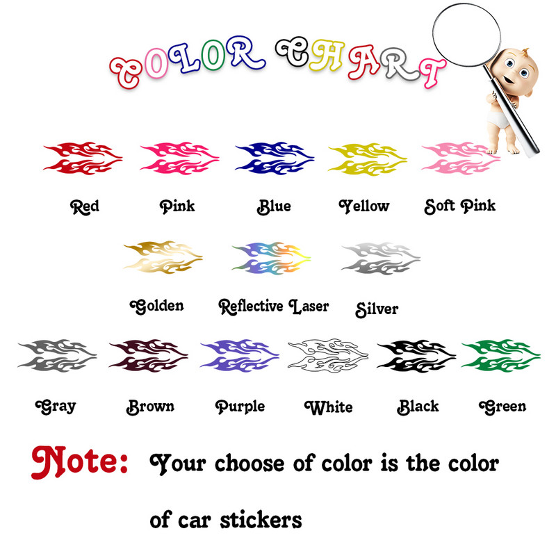 Cool Design stil vatrenog uzorka Naljepnice za automobile Smiješne naljepnice Styling Auto Racing Body Prozori za pokrivanje ogrebotina Dodaci za automobile