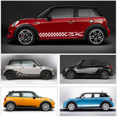 2Pcs Bočna vrata automobila Karoserija Struk Suknja Decal Naljepnice Obrub za MINI Cooper ClubmanF54 F55 F60 R55 R56 R60 Countryman Dodaci