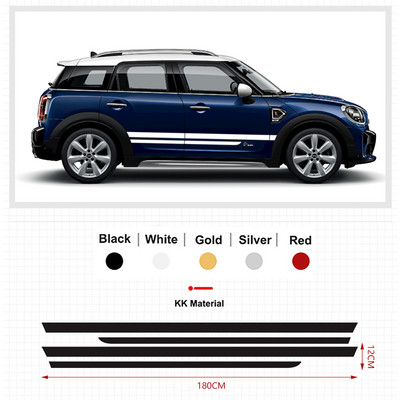 2Pcs Bočna vrata automobila Karoserija Struk Suknja Decal Naljepnice Obrub za MINI Cooper ClubmanF54 F55 F60 R55 R56 R60 Countryman Dodaci