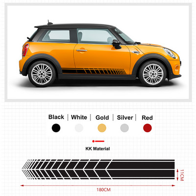 2Pcs Bočna vrata automobila Karoserija Struk Suknja Decal Naljepnice Obrub za MINI Cooper ClubmanF54 F55 F60 R55 R56 R60 Countryman Dodaci