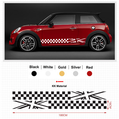 2Pcs Bočna vrata automobila Karoserija Struk Suknja Decal Naljepnice Obrub za MINI Cooper ClubmanF54 F55 F60 R55 R56 R60 Countryman Dodaci