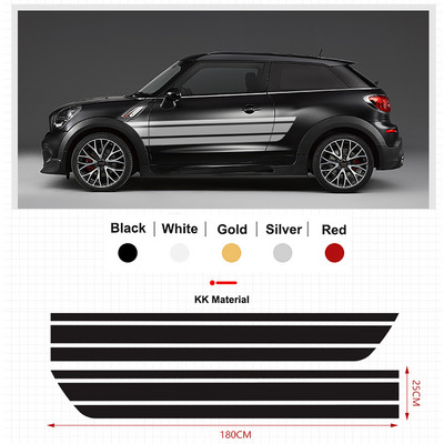 2Pcs Bočna vrata automobila Karoserija Struk Suknja Decal Naljepnice Obrub za MINI Cooper ClubmanF54 F55 F60 R55 R56 R60 Countryman Dodaci