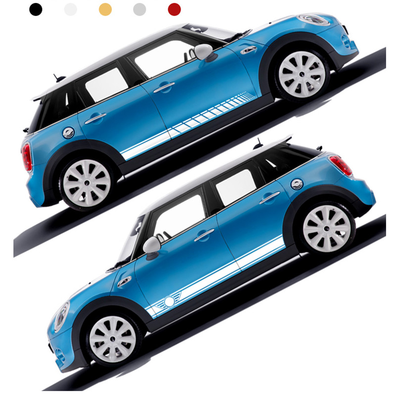 2Pcs Bočna vrata automobila Karoserija Struk Suknja Decal Naljepnice Obrub za MINI Cooper ClubmanF54 F55 F60 R55 R56 R60 Countryman Dodaci