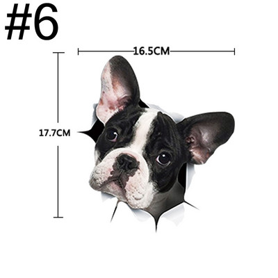 DSYCAR 1 Buc 3D Stereo Animal Autocolant Mașină Creativ Pisică Câine Autocolant pentru ferestre Autocolante drăguț pentru mașină Ornament pentru mașină