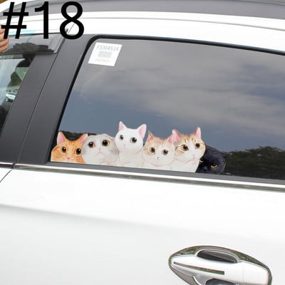 DSYCAR 1 Buc 3D Stereo Animal Autocolant Mașină Creativ Pisică Câine Autocolant pentru ferestre Autocolante drăguț pentru mașină Ornament pentru mașină