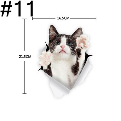 DSYCAR 1 Buc 3D Stereo Animal Autocolant Mașină Creativ Pisică Câine Autocolant pentru ferestre Autocolante drăguț pentru mașină Ornament pentru mașină