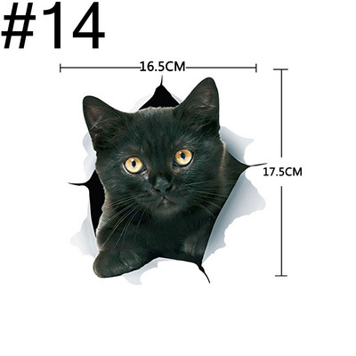 DSYCAR 1 Buc 3D Stereo Animal Autocolant Mașină Creativ Pisică Câine Autocolant pentru ferestre Autocolante drăguț pentru mașină Ornament pentru mașină