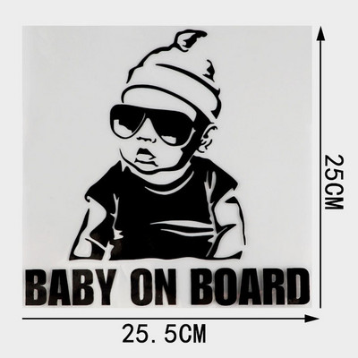 YJZT BABY ON BOARD Kreatív divatos autómatrica farok figyelmeztető tábla matrica C4-0891