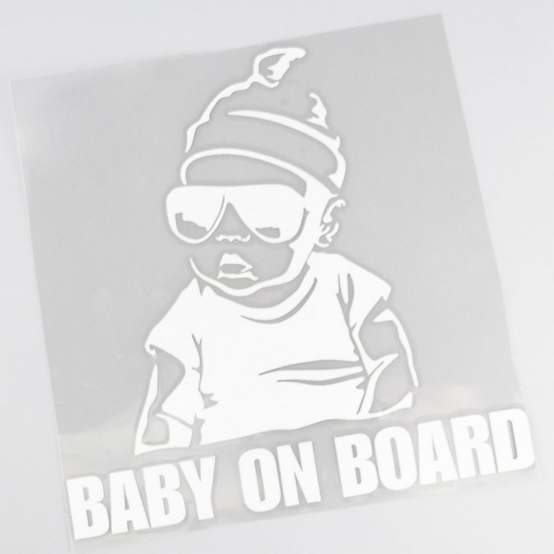 YJZT BABY ON BOARD Kreatív divatos autómatrica farok figyelmeztető tábla matrica C4-0891