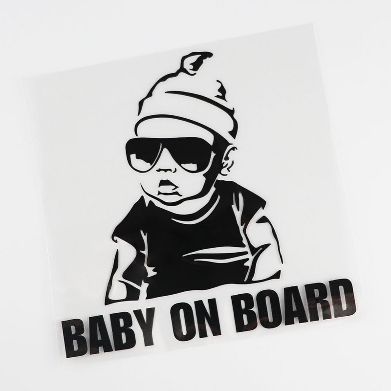YJZT BABY ON BOARD Kreatív divatos autómatrica farok figyelmeztető tábla matrica C4-0891