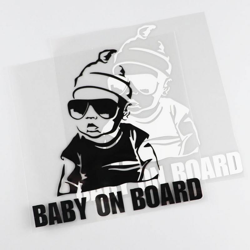 YJZT BABY ON BOARD Kreatív divatos autómatrica farok figyelmeztető tábla matrica C4-0891
