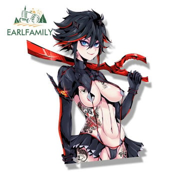 EARLFAMILY Gothic Matoi Ryuuko Car Sticker Janpan Anime KILL La KILL Sketch Waifu Decal JDM Cartoon Peeker Girl Fanart Стикери