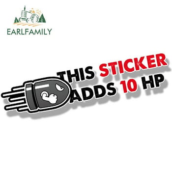 EARLFAMILY HP Стикери за кола Creative Plus Horsepower Body Stickers + 100HP Стикери Пълни с кървави драскотини Декоративни стикери