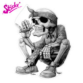 Lipnus šaunus gangsterio hiphopo lipdukas repo muzikos skeletas kaukolės lipdukas Cheetah Skull Rose automobilio lipdukas nešiojamojo kompiuterio šalmo bagažinei