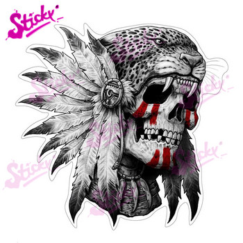 STICKY Cool Gangster Hip-hop Sticker Rap Music Skeleton Skull Decal Cheetah Skull Rose Стикер за кола за лаптоп Багажник за каска