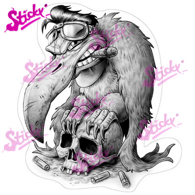 Lipnus šaunus gangsterio hiphopo lipdukas repo muzikos skeletas kaukolės lipdukas Cheetah Skull Rose automobilio lipdukas nešiojamojo kompiuterio šalmo bagažinei