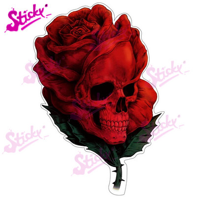 Lipnus šaunus gangsterio hiphopo lipdukas repo muzikos skeletas kaukolės lipdukas Cheetah Skull Rose automobilio lipdukas nešiojamojo kompiuterio šalmo bagažinei