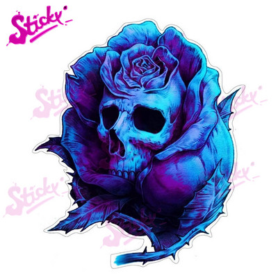 Lipnus šaunus gangsterio hiphopo lipdukas repo muzikos skeletas kaukolės lipdukas Cheetah Skull Rose automobilio lipdukas nešiojamojo kompiuterio šalmo bagažinei