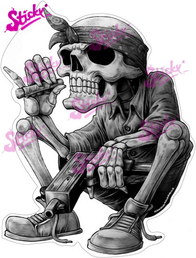 Lipnus šaunus gangsterio hiphopo lipdukas repo muzikos skeletas kaukolės lipdukas Cheetah Skull Rose automobilio lipdukas nešiojamojo kompiuterio šalmo bagažinei