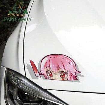 EARLFAMILY Стикер за кола за Yuno Gasai Future Diary Peeker Big Head Аниме Винил Задно предно стъкло Багажник Decal Автомобилни аксесоари