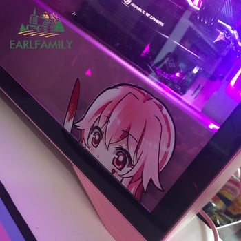 EARLFAMILY Стикер за кола за Yuno Gasai Future Diary Peeker Big Head Аниме Винил Задно предно стъкло Багажник Decal Автомобилни аксесоари