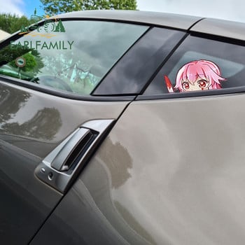 EARLFAMILY Стикер за кола за Yuno Gasai Future Diary Peeker Big Head Аниме Винил Задно предно стъкло Багажник Decal Автомобилни аксесоари