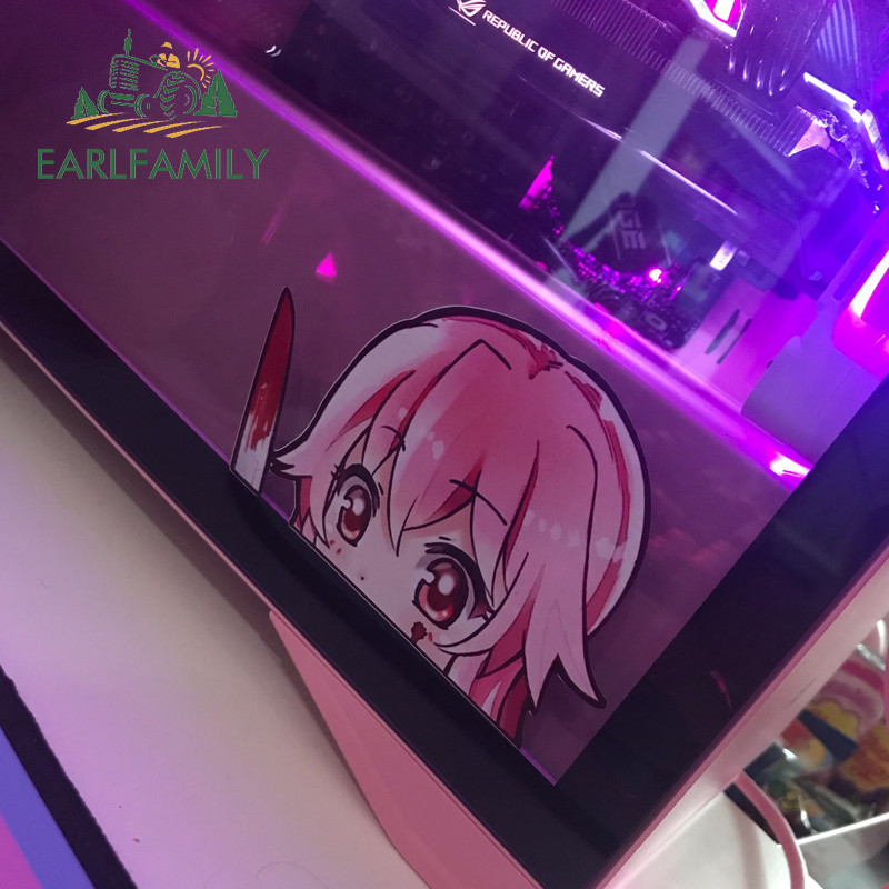 EARLFAMILY Auto naljepnica za Yuno Gasai Future Diary Peeker Big Head Anime Vinyl Naljepnica za stražnje vjetrobransko staklo, prtljažnik Dodaci za automobile