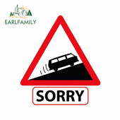 EARLFAMILY 13cm Lassú járműhöz Bocsánat Vicces Autómatricák Elzáródás Karcolás Hűtőszekrény Lökhárító Vinyl autóburkolat lakóautó dekor