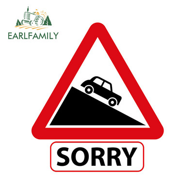 EARLFAMILY 13cm Lassú járműhöz Bocsánat Vicces Autómatricák Elzáródás Karcolás Hűtőszekrény Lökhárító Vinyl autóburkolat lakóautó dekor