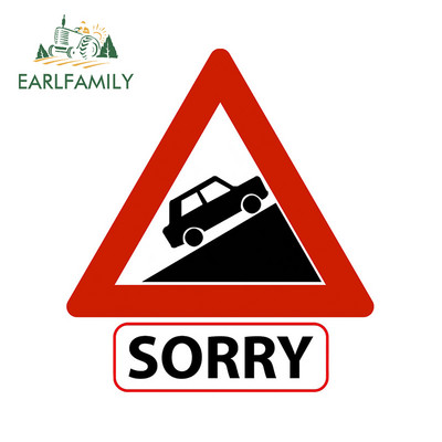 EARLFAMILY 13cm Lassú járműhöz Bocsánat Vicces Autómatricák Elzáródás Karcolás Hűtőszekrény Lökhárító Vinyl autóburkolat lakóautó dekor